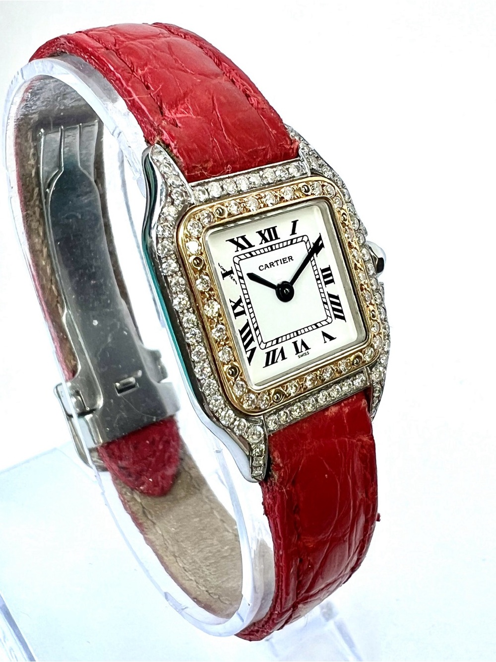 CARTIER PANTHERE 23mm Quartz 2 Tone 0.88TCW DIAMOND Watch White Dial - Picture 4 of 7
